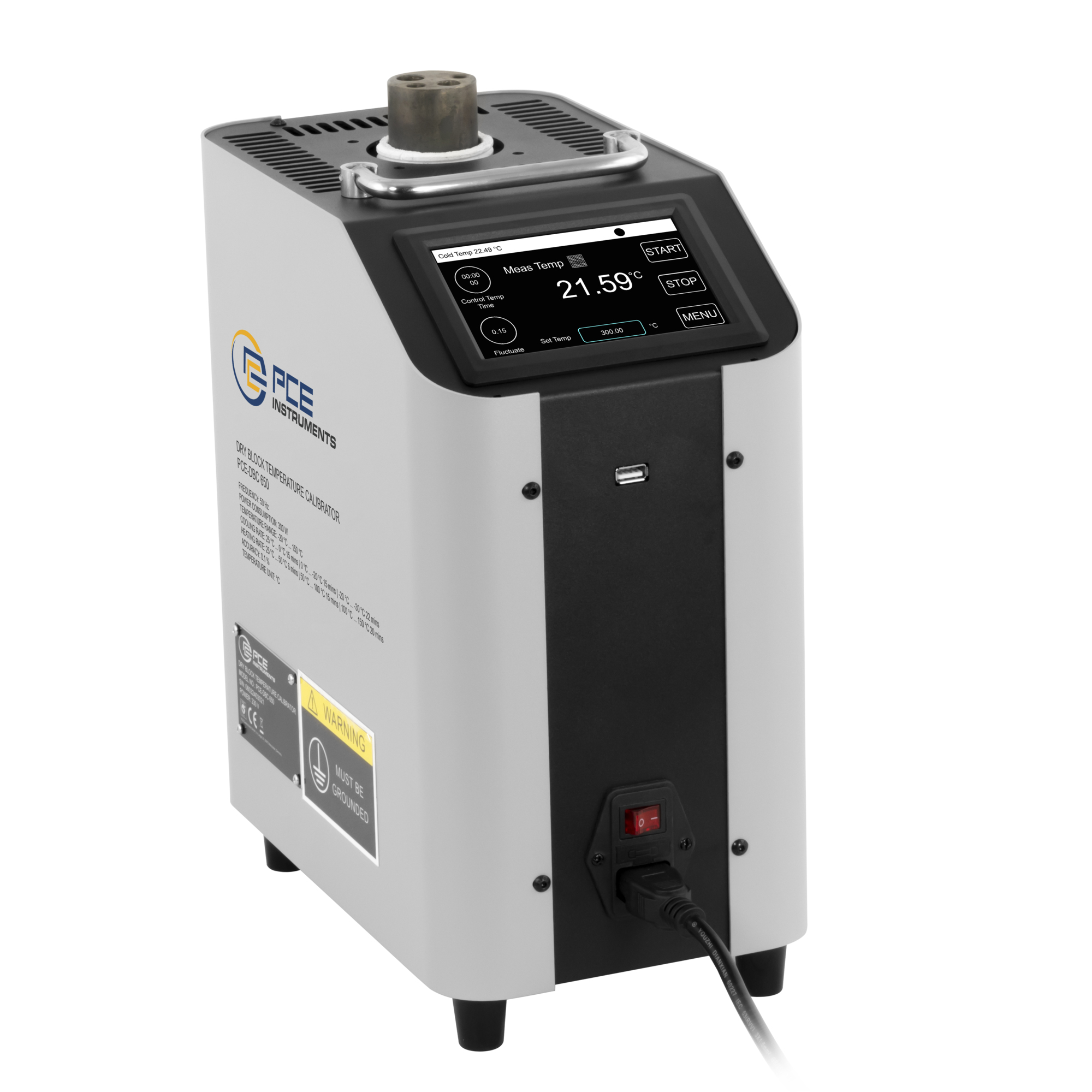 PCE Dry Block Temperature Calibrator — Pt100/Pt1000 Compatible, Model# PCE-DBC 650